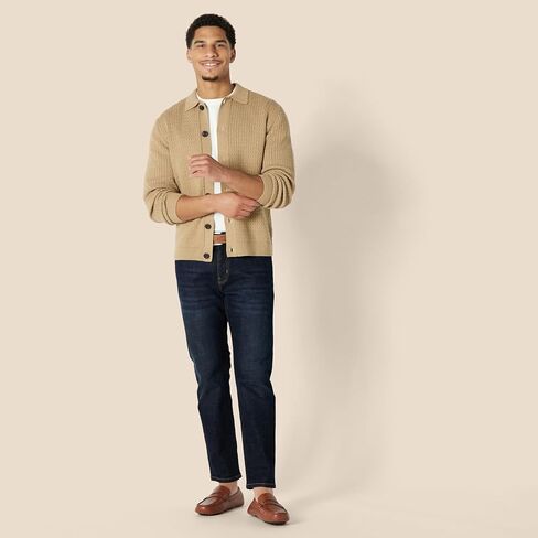 Amazon Essentials Men's Relaxed-Fit Collared Cardigan Sweater in Saudi Arabia