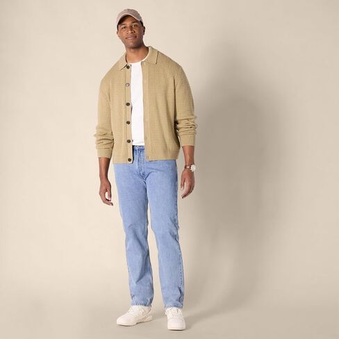 Amazon Essentials Men's Relaxed-Fit Collared Cardigan Sweater in Saudi Arabia