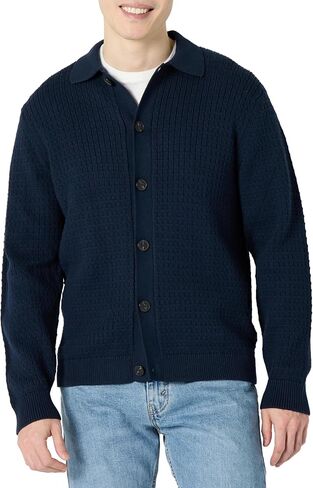 Amazon Essentials Men's Relaxed-Fit Collared Cardigan Sweater in Saudi Arabia
