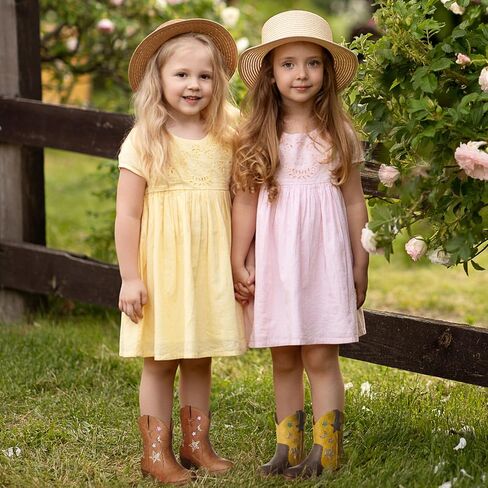 Rollda Girls Cowboy Boots Cowgirl Boots for Girls Star Boots Kids Western Boots for Toddler/Little Kid/Big Kid in Saudi Arabia