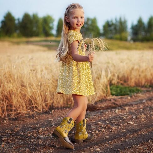 Rollda Girls Cowboy Boots Cowgirl Boots for Girls Star Boots Kids Western Boots for Toddler/Little Kid/Big Kid in Saudi Arabia