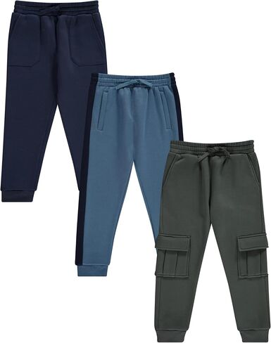 Boys Jogger Pants Set Comfortable, Durable, and Stylish Pack of 3 with Pockets in Kuwait