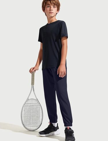 Kissonic 3 Pack Boys Girls Sweatpants Active Joggers Kids Elastic Waist Athletic Jogger Pants with Pockets Drawstring in Kuwait