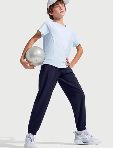 Kissonic 3 Pack Boys Girls Sweatpants Active Joggers Kids Elastic Waist Athletic Jogger Pants with Pockets Drawstring in Kuwait