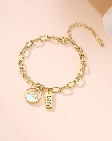 Move Mountains-Gold Mustard Seed Faith Bracelet Catholic Christian Easter Christmas Birthday Gifts for Women Her in Kuwait