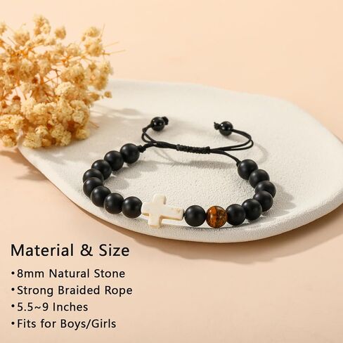 2025 Graduation Gifts for Her Girls Women Boys, Cross Pearl Beads Charm Bracelet Middle High College Kindergarten Preschool School Gifts in Kuwait