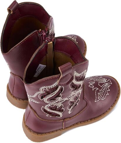 Newsonet Toddler Girls Cowboy Cowgirl Boots Round Toe Western Boots Mid Calf Side Zipper Riding Shoes for All Seasons Spring Summer Winter Fall in Saudi Arabia