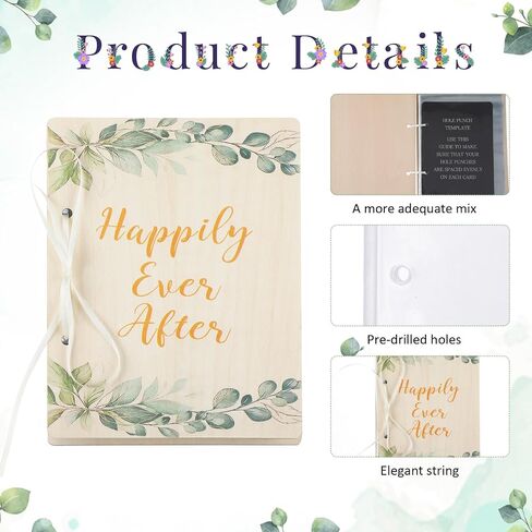 Happily Ever After Card Keeper Wedding Greeting Card Organizer Kit Include 6x8 Greeting Postcard Holder Hole Punch Print Template 20 Photo Protectors for Wedding Keepsake Album Storage Gift in Saudi Arabia