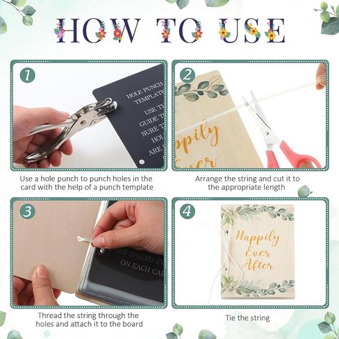 Happily Ever After Card Keeper Wedding Greeting Card Organizer Kit Include 6x8 Greeting Postcard Holder Hole Punch Print Template 20 Photo Protectors for Wedding Keepsake Album Storage Gift in Saudi Arabia