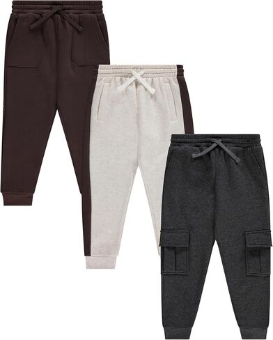Boys Jogger Pants Set Comfortable, Durable, and Stylish Pack of 3 with Pockets in Kuwait