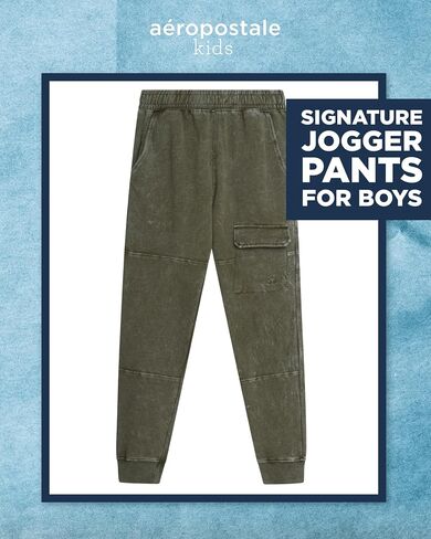 AEROPOSTALE Boys' Athletic Sweatpants - Soft Fleece Cargo Active Joggers with Pockets - Jogger Pants for Boys (Sizes: 8-16) in Saudi Arabia