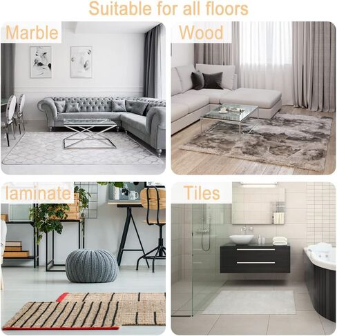 Rug Tape Pad, Triangle Anti Slip and Non Curling Rug Tape Pad, Keep Rug in The Place and Protect Floor Washable and Reusable Rug pad, Non-Trace Removable Rug Tape for Hardwood Floor (Clear, 8 pcs) in Saudi Arabia
