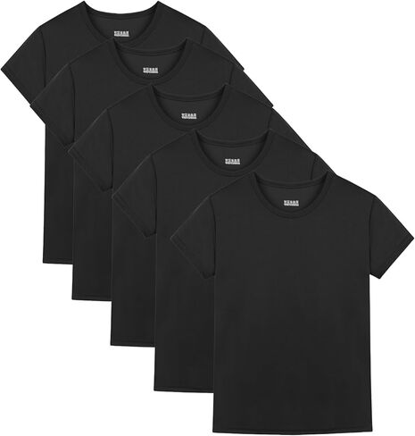 5 Pack Boys/Kids/Teens Quick Dry Shirts Mesh Moisture Wicking Active Athletic Performance T-Shirts(Age 4-18Y) in Kuwait