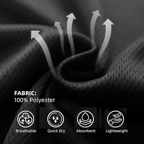 5 Pack Boys/Kids/Teens Quick Dry Shirts Mesh Moisture Wicking Active Athletic Performance T-Shirts(Age 4-18Y) in Kuwait