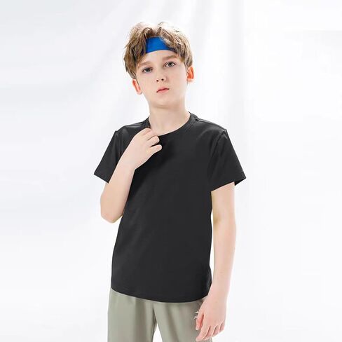 5 Pack Boys/Kids/Teens Quick Dry Shirts Mesh Moisture Wicking Active Athletic Performance T-Shirts(Age 4-18Y) in Kuwait