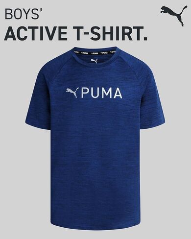 PUMA Boys Youth Dry Fit T-Shirt - Active Performance Short Sleeve Athletic Shirts for Teens (Size: 4-18) in Saudi Arabia