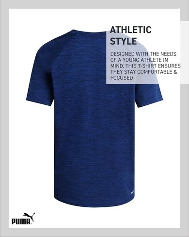 PUMA Boys Youth Dry Fit T-Shirt - Active Performance Short Sleeve Athletic Shirts for Teens (Size: 4-18) in Saudi Arabia
