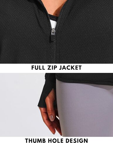 Coorun Women's UPF 50+ Jackets Sun Protection Golf Golf Athletic Jackets Lightweight Full zip Long Sleeve Stirts مع جيوب in Kuwait