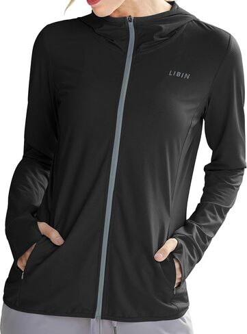 Libin Women's Sun Shirts Full Zip UPF 50+ Sun Protection Hoodie Jacket Long Sleeve Hiking Outdoor Performance with Pockets in Saudi Arabia