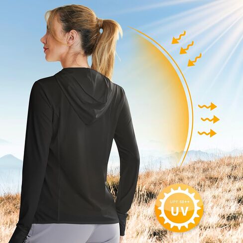 Libin Women's Sun Shirts Full Zip UPF 50+ Sun Protection Hoodie Jacket Long Sleeve Hiking Outdoor Performance with Pockets in Saudi Arabia