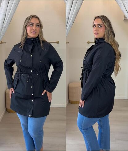 IN'VOLAND Plus Size Rain Jackets For Women Waterproof Rain Coats with Hood Lightweight Windbreaker Outdoor Trench Coat in Saudi Arabia