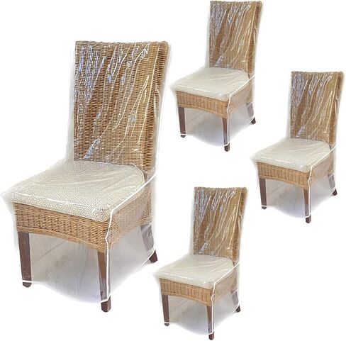 Evelots Dining Room/Kitchen Chair Cover/Protector-4 Pack- Heavy Duty Clear PVC Vinyl-No Dust/Spill/Pet Hair/Pet Claws, Easy Clean Slipcover in Kuwait