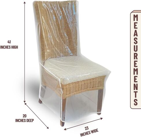 Evelots Dining Room/Kitchen Chair Cover/Protector-4 Pack- Heavy Duty Clear PVC Vinyl-No Dust/Spill/Pet Hair/Pet Claws, Easy Clean Slipcover in Kuwait