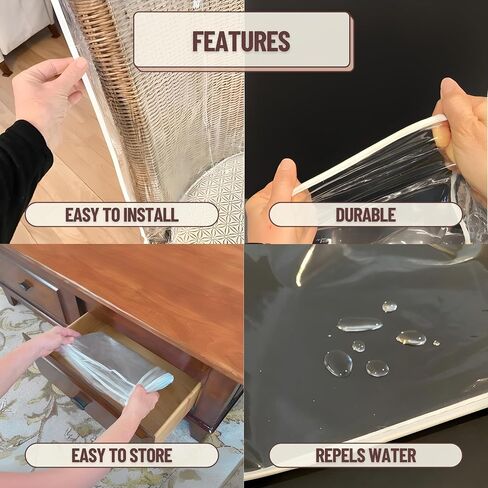 Evelots Dining Room/Kitchen Chair Cover/Protector-4 Pack- Heavy Duty Clear PVC Vinyl-No Dust/Spill/Pet Hair/Pet Claws, Easy Clean Slipcover in Kuwait