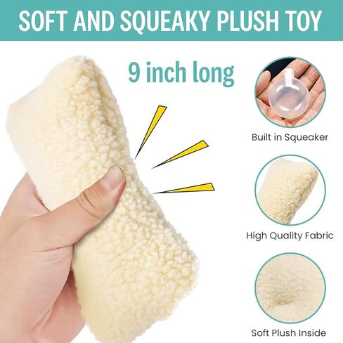 SPOT by Ethical Products Super Soft Vermont Fleece Dog Toys - Calming Dog Toy with Squeaker Dog Toy For Small Dog Puppy Toys Large Dogs Toys Chew Squeak Puppy Interactive Fetch Toy - Chew-Man in Kuwait