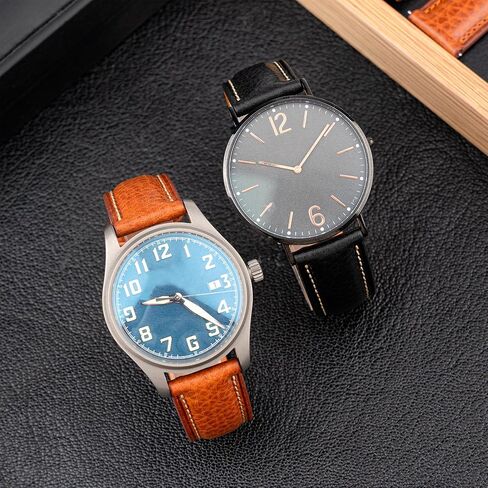 حزام جلدي إيطالي من الجلد الإيطالي Tuscany Tucsable Top Leative Leather Strap الأصلي ، 16 مم 18 مم 19 ملم 20 مم 21 مم 22 مم XL XL XXL نطاقات مشاهدة للرجال والنساء سميكة وذات in Kuwait