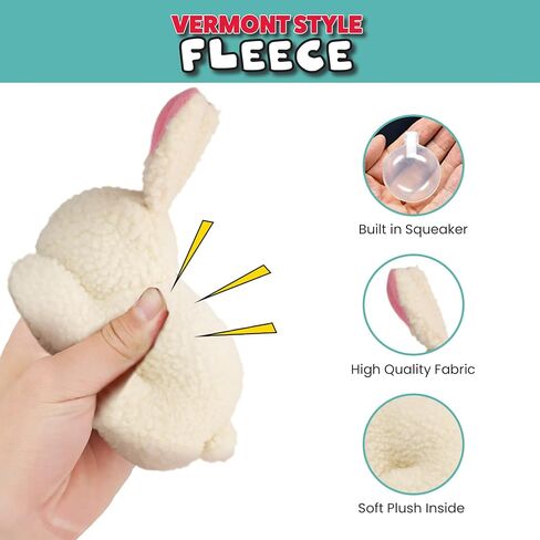 SPOT by Ethical Products Super Soft Vermont Fleece Dog Toys - Calming Dog Toy with Squeaker Dog Toy For Small Dog Puppy Toys Large Dogs Toys Chew Squeak Puppy Interactive Fetch Toy - Chew-Man in Kuwait