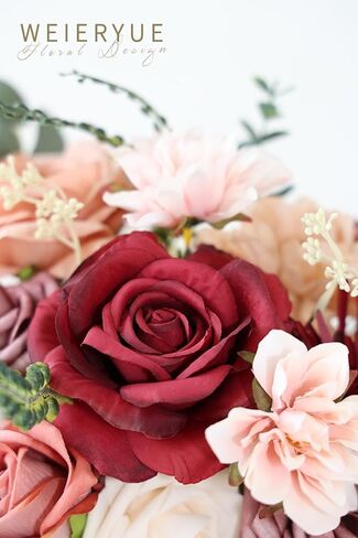 Pink Artificial Flowers Combo Box Wedding Decor,Fake Flowers,Flowers for Decoration,Silk Flowers for Home Decor Indoor,Cake Flowers,Faux Flowers for Crafts in Kuwait