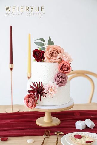 Pink Artificial Flowers Combo Box Wedding Decor,Fake Flowers,Flowers for Decoration,Silk Flowers for Home Decor Indoor,Cake Flowers,Faux Flowers for Crafts in Kuwait