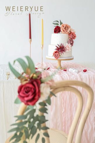 Pink Artificial Flowers Combo Box Wedding Decor,Fake Flowers,Flowers for Decoration,Silk Flowers for Home Decor Indoor,Cake Flowers,Faux Flowers for Crafts in Kuwait