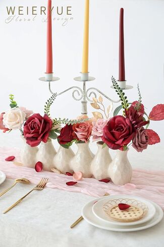 Pink Artificial Flowers Combo Box Wedding Decor,Fake Flowers,Flowers for Decoration,Silk Flowers for Home Decor Indoor,Cake Flowers,Faux Flowers for Crafts in Kuwait