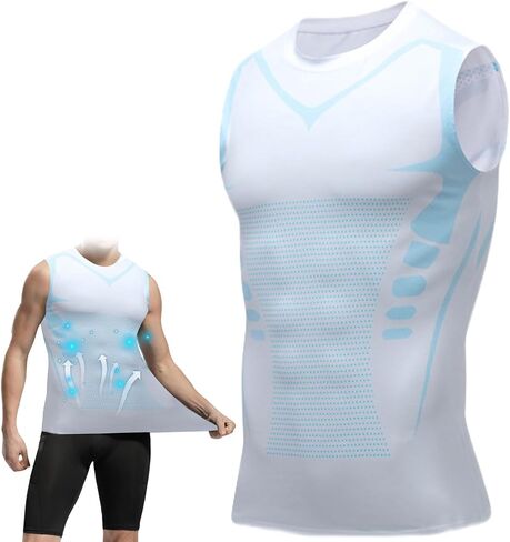 Mens Slimming Compression Shirt, Slimming Undershirt Shirts for Men Body Shaper Vest Shapewear Tummy Control in Saudi Arabia