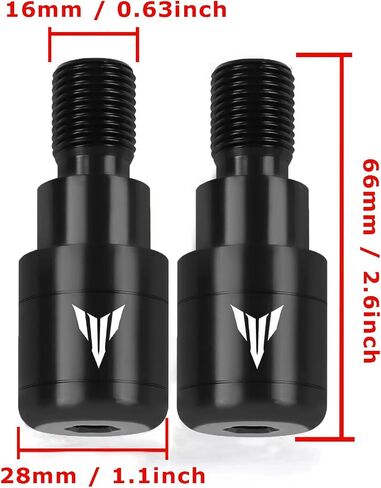 أطراف مقود Yamaha العالمي 22 مم 7/8 بوصة - أطراف مقابض الدراجات النارية لـ Yamaha MT-01 MT-03 MT-07 MT-09 MT-10 MT-125 2000-2022 (أسود) in Kuwait