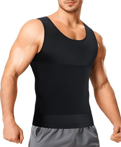 TAILONG Compression Shirt Men Shapewear - Slimming Undershirt Body Shaper Tank Top Workout Shirts in Kuwait