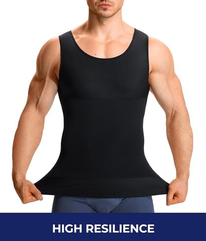 TAILONG Compression Shirt Men Shapewear - Slimming Undershirt Body Shaper Tank Top Workout Shirts in Kuwait