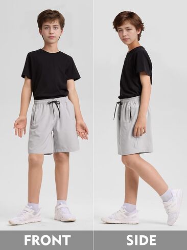 Resinta 3 Pack Boys Shorts Athletic Shorts with Zipper Mobilets Dry Fit Fit Lightweight Barge Cargo for Gym Outdoors in Kuwait