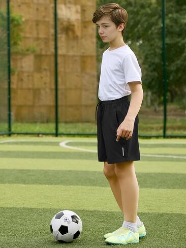 Resinta 3 Pack Boys Athletic Shorts with Zipper Pockets Dry Fit Lightweight Hiking Cargo Shorts for Gym Outdoors in Kuwait