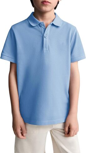 Haloumoning Boys Short Sleeve Pique Polo Shirt School Uniform Shirts for Kids 5-14 Years in Kuwait