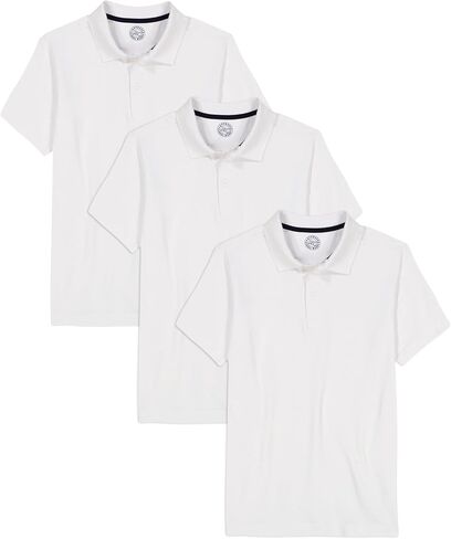 Boys' School Uniform Short Sleeve Soft Jersey Polo, Multipack in Saudi Arabia