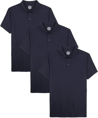 Boys' School Uniform Short Sleeve Soft Jersey Polo, Multipack in Saudi Arabia