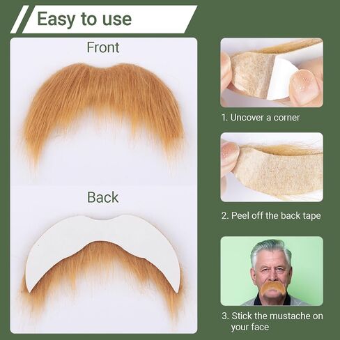Self Adhesive Fake Mustache False Facial Hair Stick On Cosplay Mustache Halloween Party in Saudi Arabia