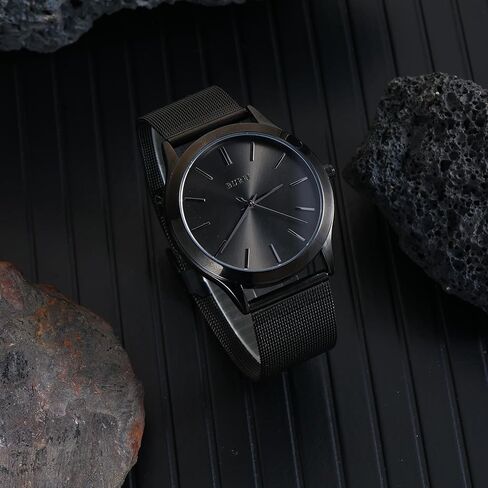 BUREI Men Watches Fashion Analog Stainless Steel Quartz Waterproof Watches,Gift for Men. in Kuwait