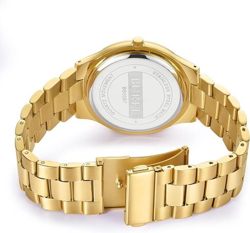 BUREI Men Watches Fashion Analog Stainless Steel Quartz Waterproof Watches,Gift for Men. in Kuwait