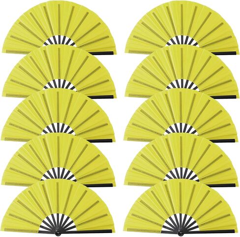 Oncpcare 10 Pcs Boots on The Ground Hand Fan Bulk, Folding Popping Clacking Fans for Line Dancing (Black) in Saudi Arabia