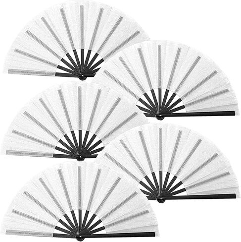 Oncpcare 10 Pcs Boots on The Ground Hand Fan Bulk, Folding Popping Clacking Fans for Line Dancing (Black) in Saudi Arabia