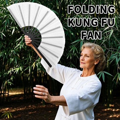 Oncpcare 10 Pcs Boots on The Ground Hand Fan Bulk, Folding Popping Clacking Fans for Line Dancing (Black) in Saudi Arabia